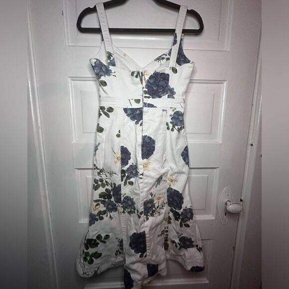 NICHOLAS || Floral Flare Midi Denim Dress Size 4 - Picture 7 of 13